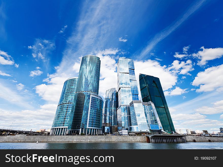 Contemporary business centre on the sky background. Moscow-city. Contemporary business centre on the sky background. Moscow-city