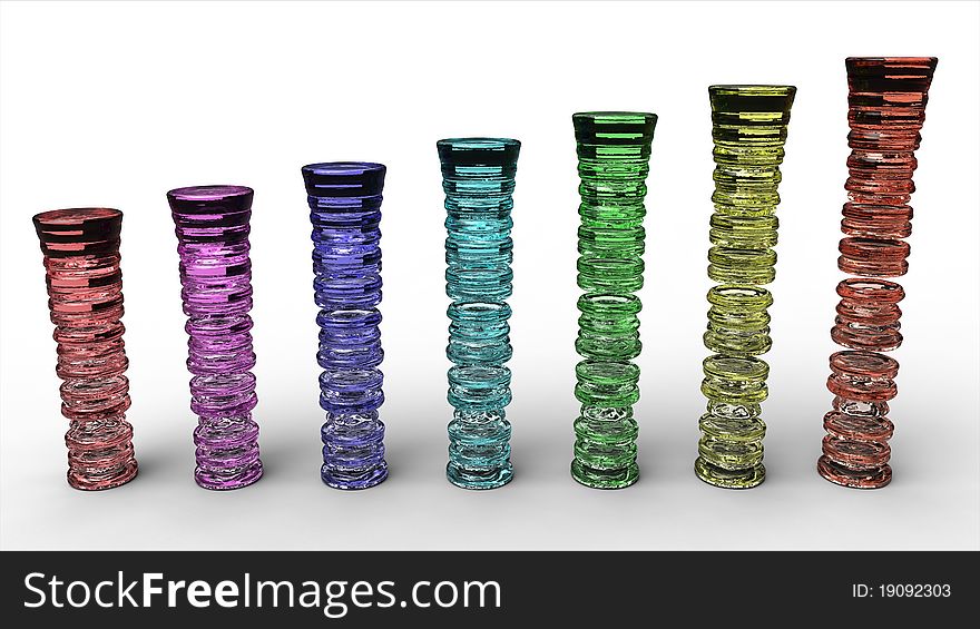Rendering Of Colored Glass Columns