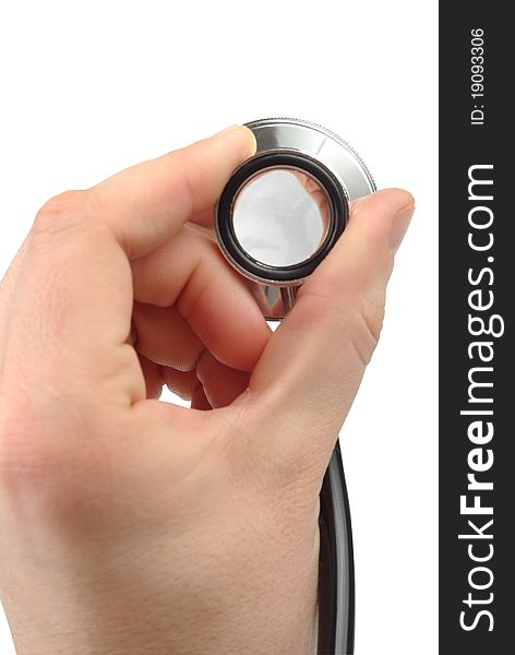 Male hand with  stethoscope