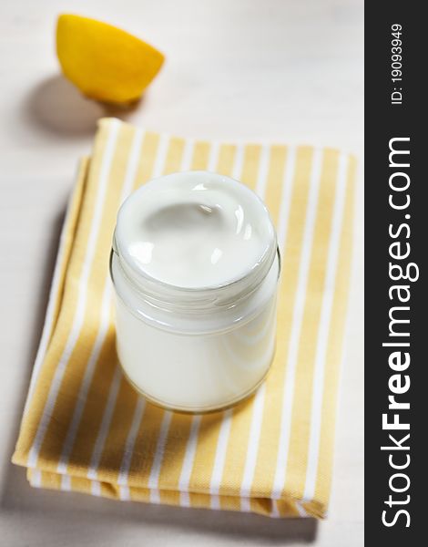 Creamy homemade yogurt with lemon