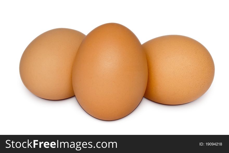 Eggs on a white background. Clipping path included.