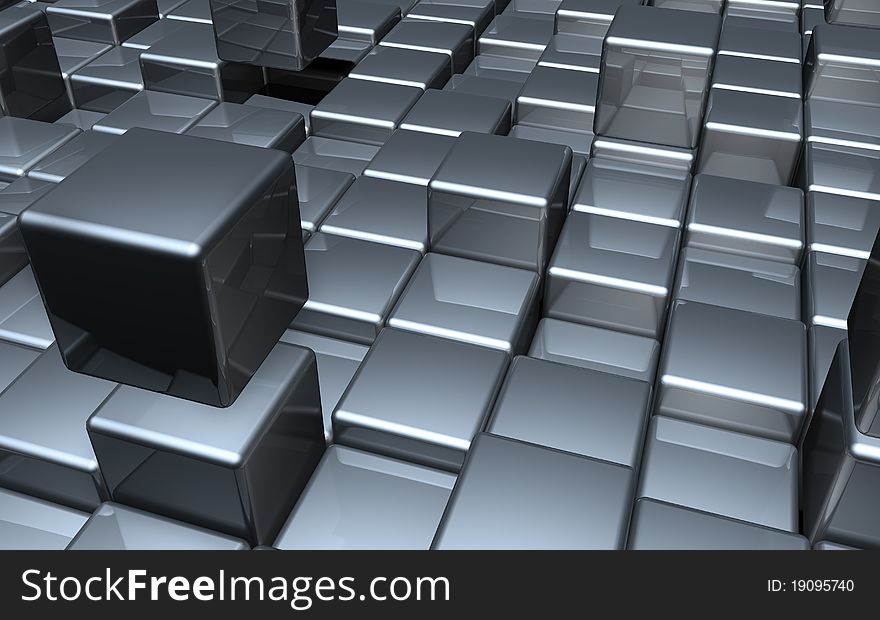 Abstract background with lifting cubes