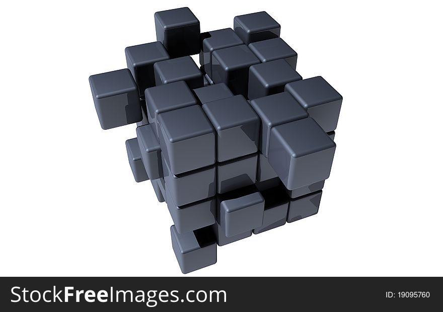 3D abstract background with a lot of cubes