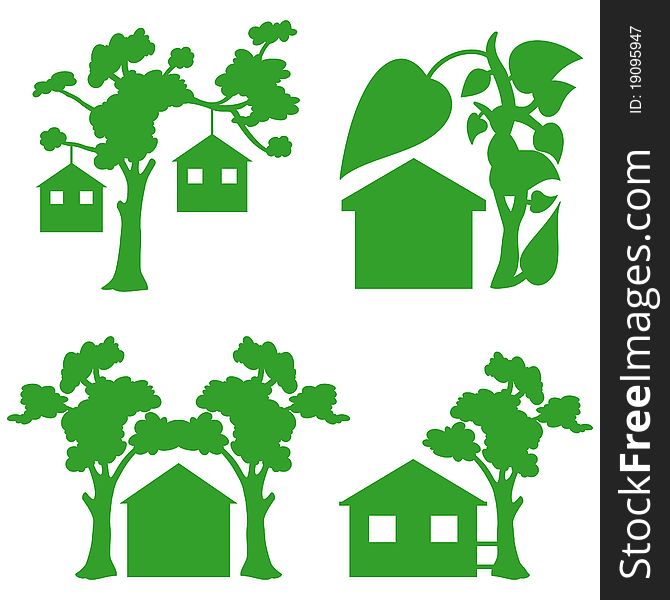 Green Houses Icons