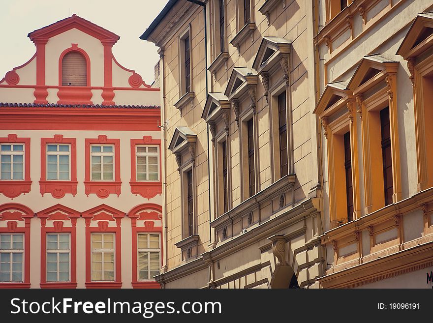 Streets of Prague. Beautiful buildings