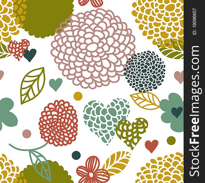 Cute floral seamless pattern. Cute floral seamless pattern