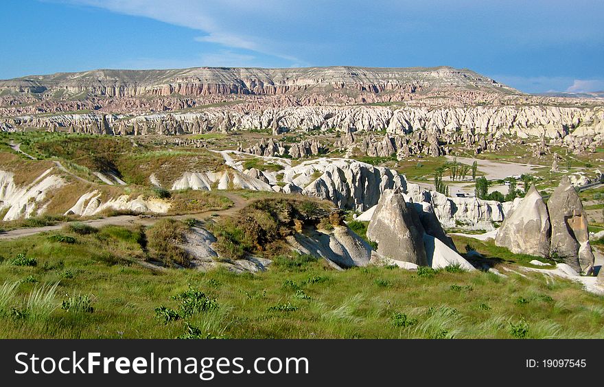 Striking and surreal landscape in Cappadocia, Turkey