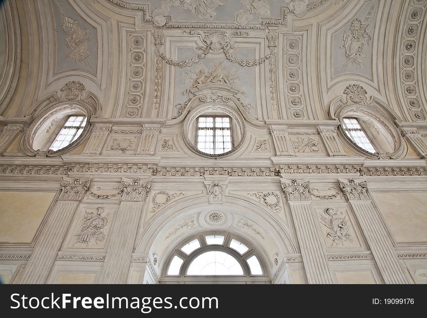 View of Galleria di Diana in Venaria Royal Palace, close to Torino, Piemonte region. View of Galleria di Diana in Venaria Royal Palace, close to Torino, Piemonte region