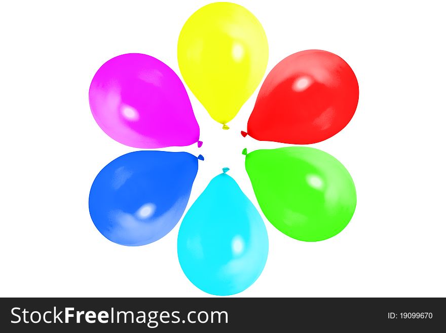 Balloons isolated on a white background