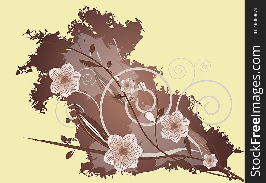 Abstract flowers background,  illustration