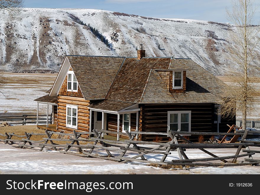 Log House on National Elk Refuge in Wyoming, USA. Log House on National Elk Refuge in Wyoming, USA