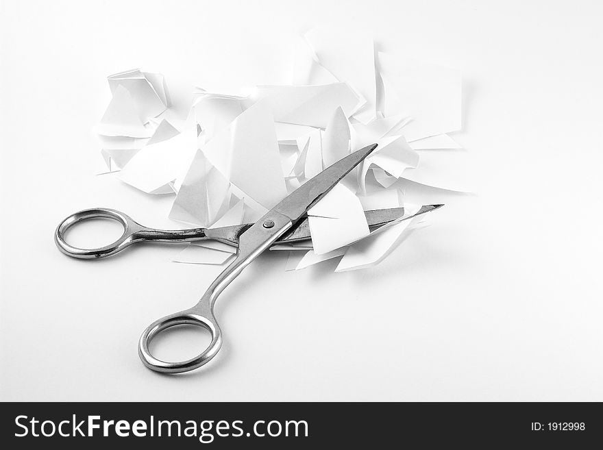 Abstract, action, background, blade, business, cut, design, isolated, office, paper, scissors, white