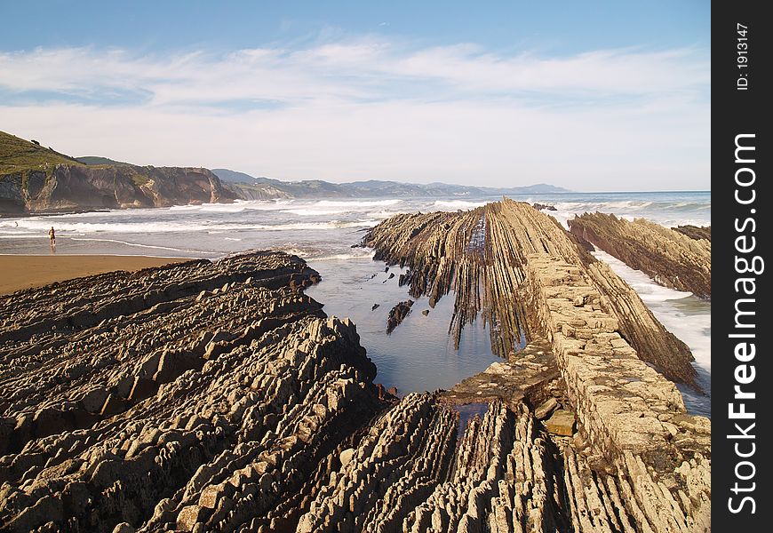 Geologic folds in Zumaias beach, Basque Country