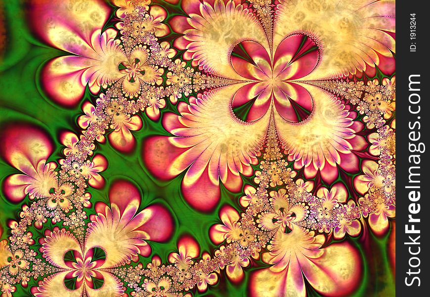 Fractal Flower Petals Collage
