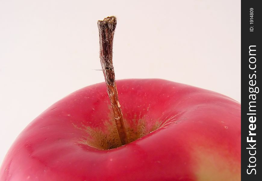 The part of an apple, is photographed close up