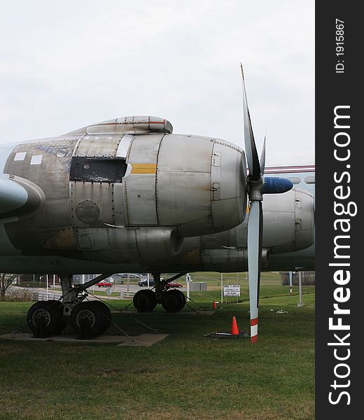 Close-up of an old airforce aeroplane. Close-up of an old airforce aeroplane