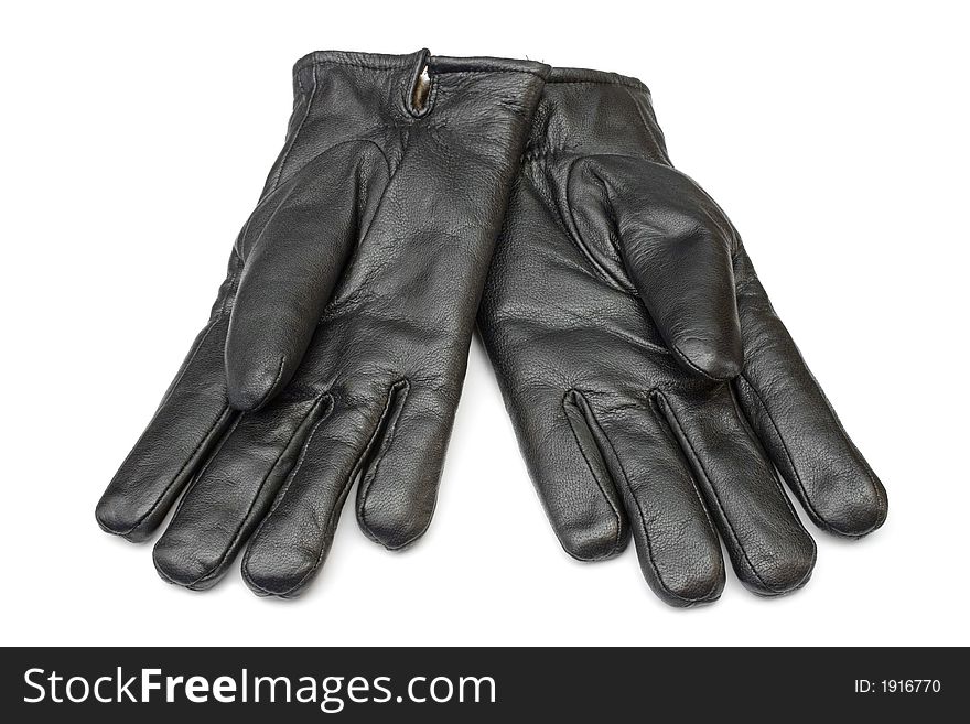 Pair of black gloves, isolated on white