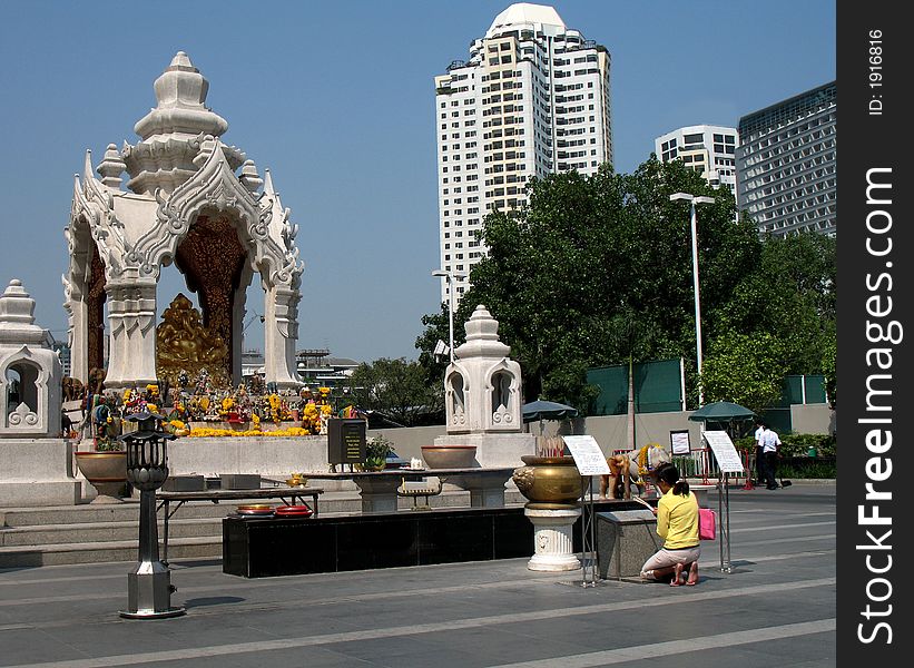 Religious shrine near central world plaza. Religious shrine near central world plaza