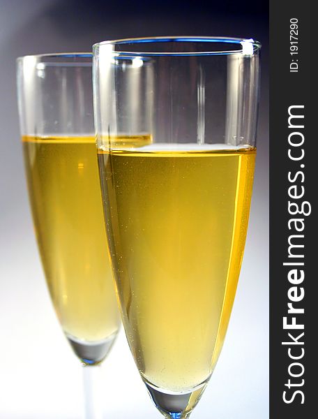 Two glasses of wine on white background. Two glasses of wine on white background