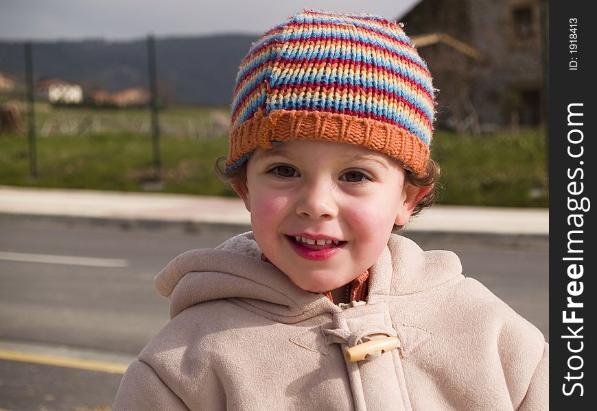 Cute little boy smiling at camera