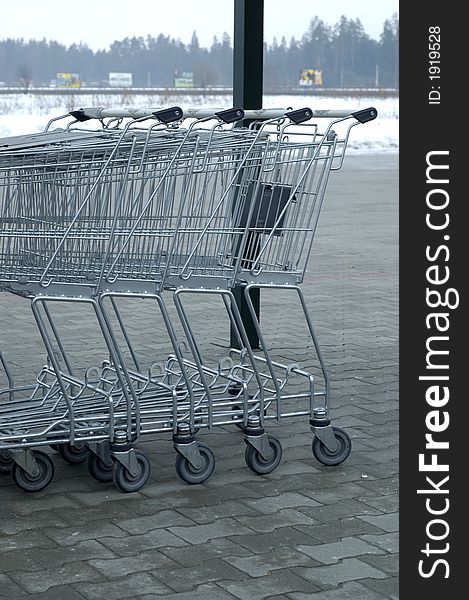 Shopping trolleys in market See my portfolio. Shopping trolleys in market See my portfolio.