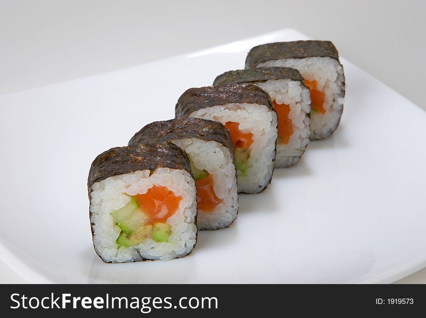 Rolls with salmon, tuna, eel, shellfish, shrimp or crabmeat. Rolls with salmon, tuna, eel, shellfish, shrimp or crabmeat