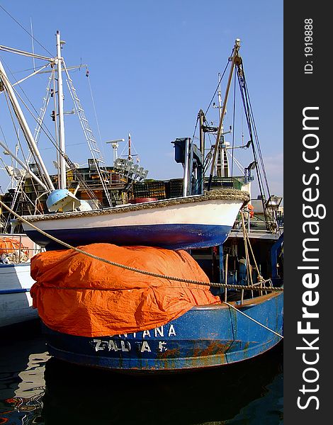 A fishermann in Croatia in port of Zadar. A fishermann in Croatia in port of Zadar