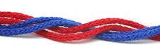 Red And Blue Synthetic Ropes Stock Photography