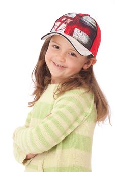 Young Girl With Red Cap Stock Images Young Girl With Red Cap Stock Images