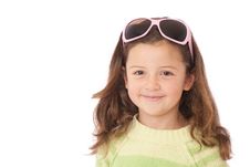 Young Girl With Sunglasses On Head Royalty Free Stock Photo Young Girl With Sunglasses On Head Royalty Free Stock Photo