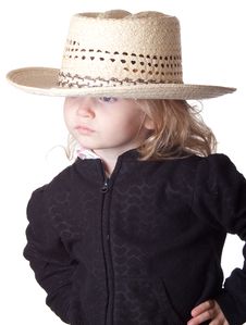 Serious Cow Girl Stock Images
