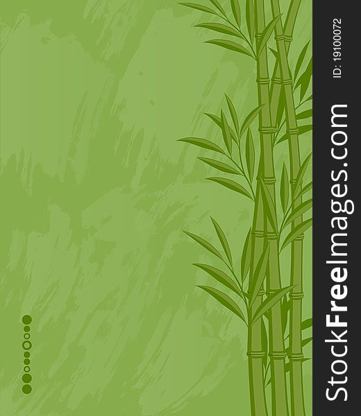 Abstract Floral Background With A Bamboo