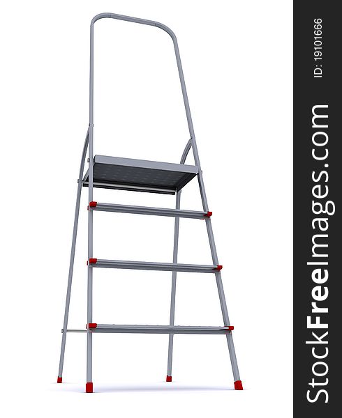 Metal Stepladder On A White Background