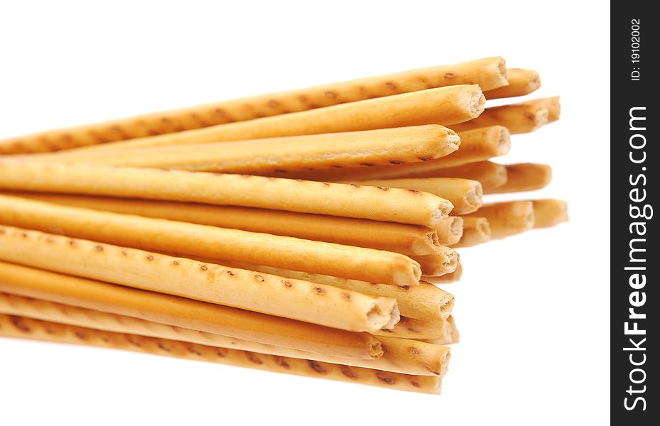 Crispy straw on white background