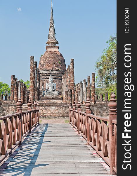 Ancient pagoda at Sukhothai Historical park in Thailand. Ancient pagoda at Sukhothai Historical park in Thailand.