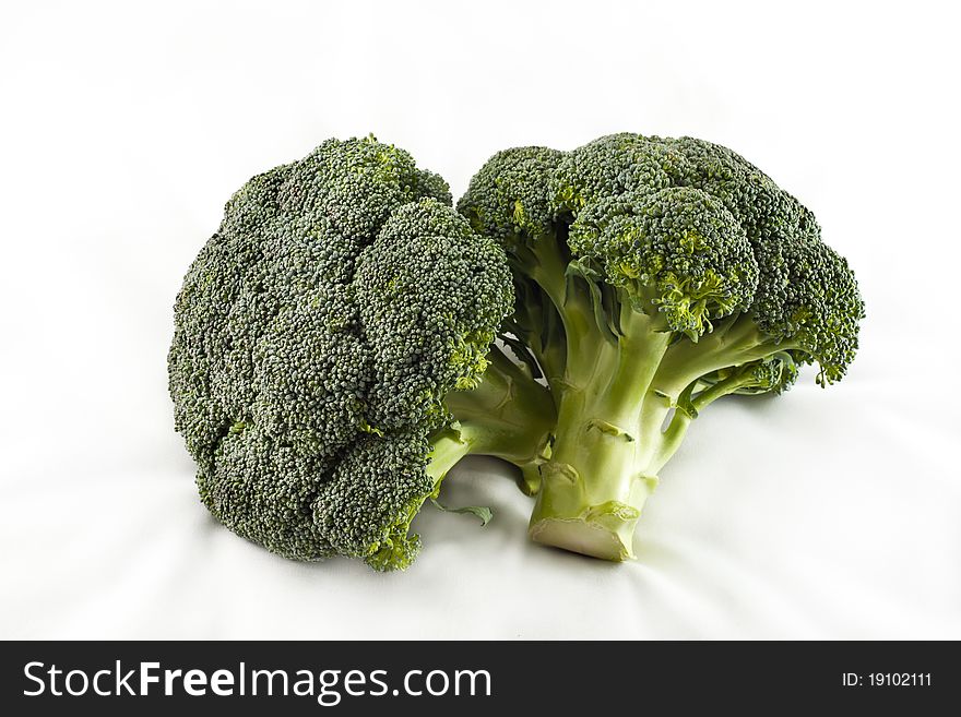 Fresh broccoli - a cammon plant witch head is used as a vegetable. Fresh broccoli - a cammon plant witch head is used as a vegetable