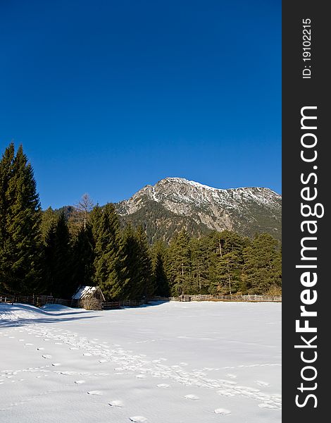 Winter mountain view in Alps