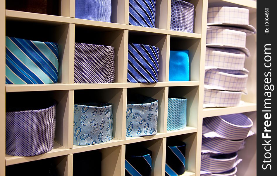 Neck ties in a shop