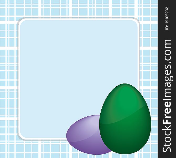 Abstract blue background with the image of Easter eggs. Abstract blue background with the image of Easter eggs