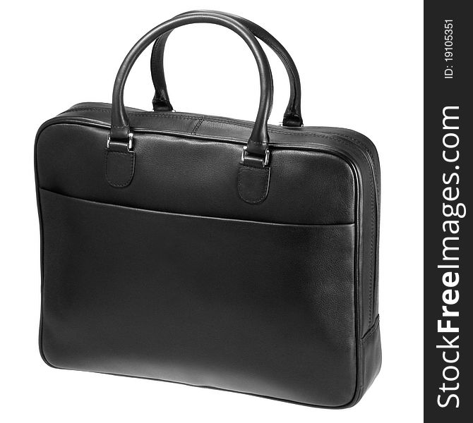 Black leather bag