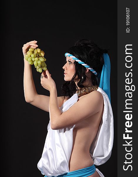 Ancient Greece Woman With A Bunch Of Grapes