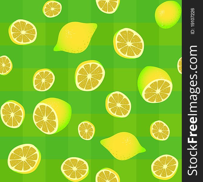 Lemons slices seamless background pattern