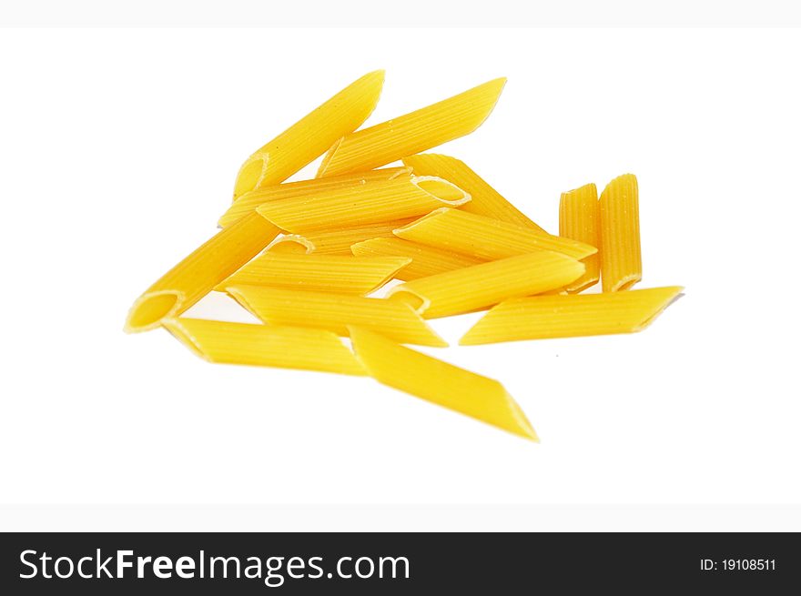 One type of italian pasta isolated on a white background