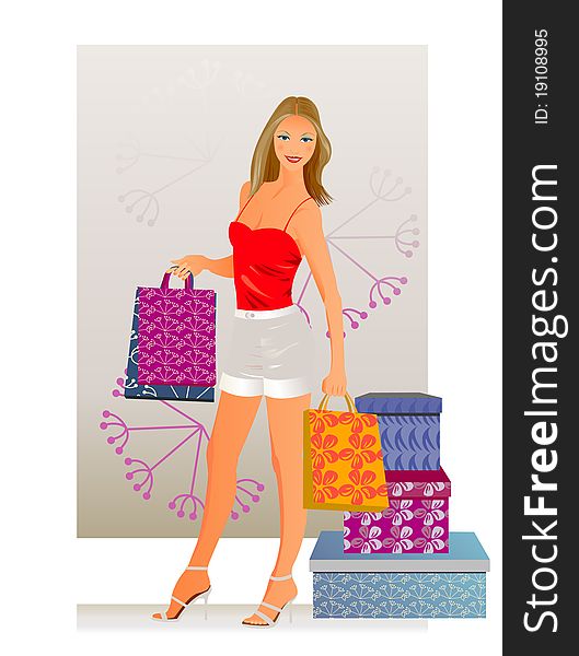 Girl with shopping