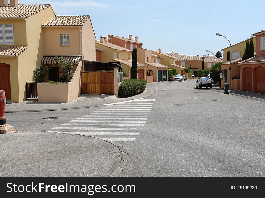 The street in provincial town of Provence. France. The street in provincial town of Provence. France.