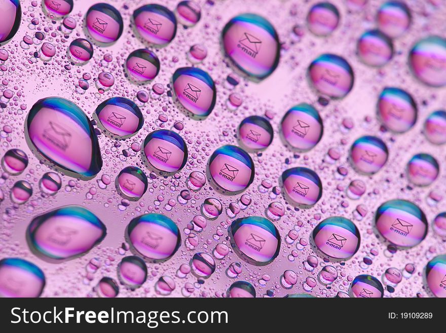 E-mail placed inside a water droplet