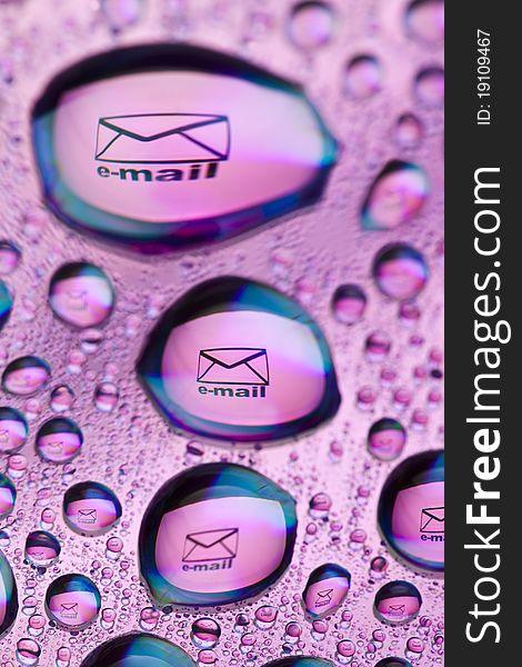 E-mail Placed Inside A Water Droplet