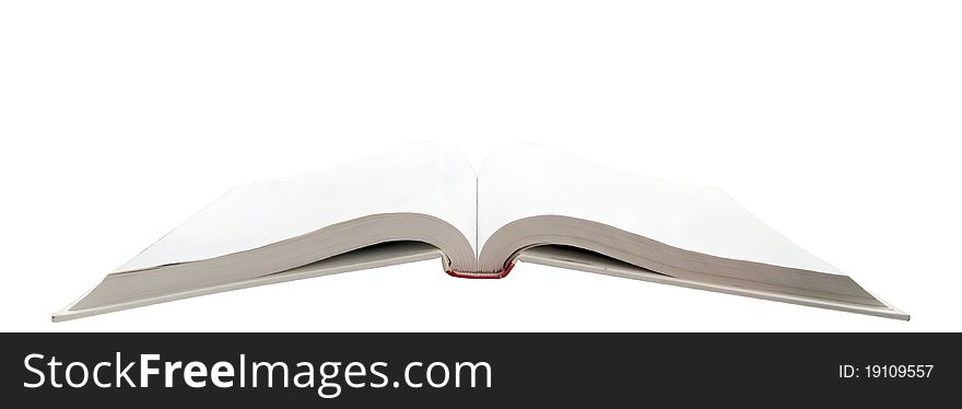 Isolated blank text book on white. Isolated blank text book on white