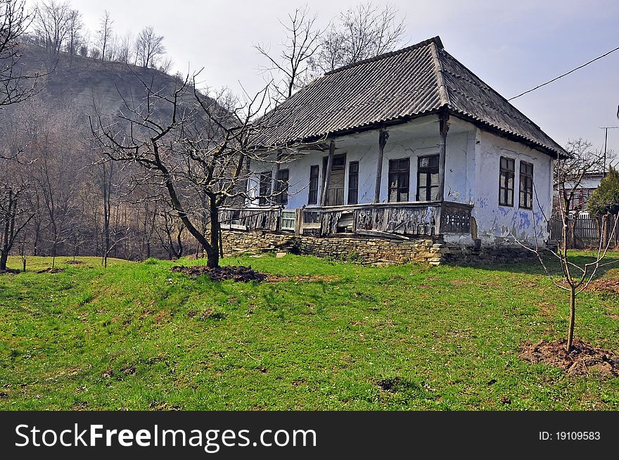 Ruined old transylvania house in romania