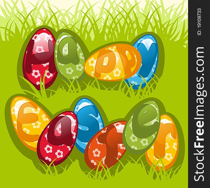 Colorful Easter eggs 3. Colorful illustration